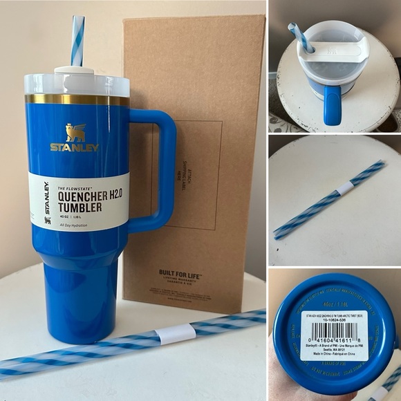 Stanley Other - NIB STANLEY ARCTIC TWIST THE QUENCHER H2.0 FLOWSTATE TUMBLER 40 OZ 2 XTRA STRAWS